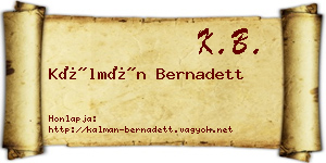 Kálmán Bernadett névjegykártya