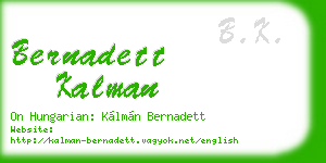 bernadett kalman business card