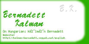 bernadett kalman business card